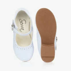 Sevva Bar Shoes|Bar Shoes*Girls White Faux Patent Leather Shoes