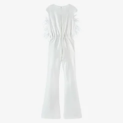 Junona Trousers*Girls White Feather Jumpsuit