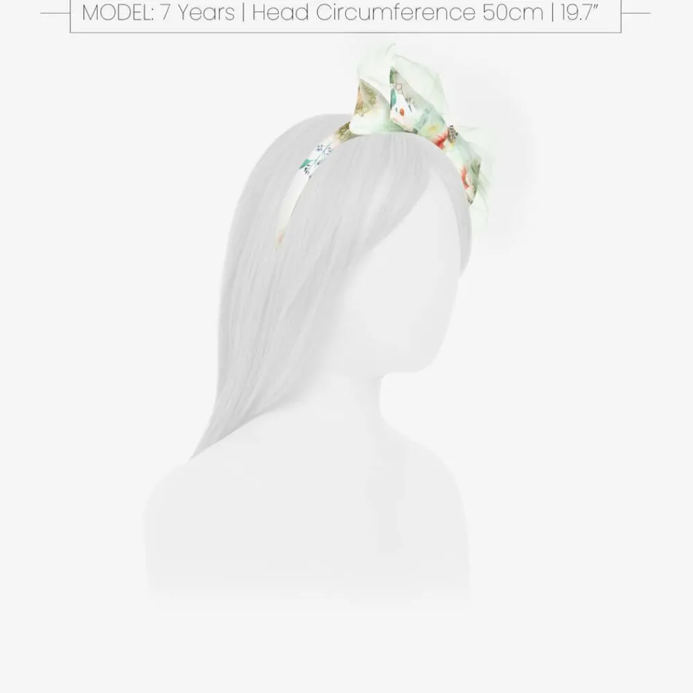 Patachou Hair Accessories*Girls White Floral Bow Hairband