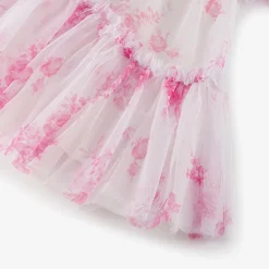 Angels Face Dresses*Girls White Floral Tulle Dress Begonia