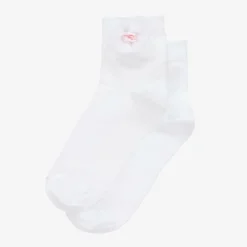 Story Loris Socks*Girls White Flower Cotton Socks