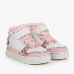 Lelli Kelly Trainers*Girls White Glitter Bracelet High-Top Trainers