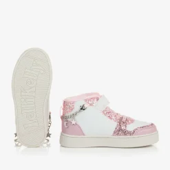 Lelli Kelly Trainers*Girls White Glitter Bracelet High-Top Trainers