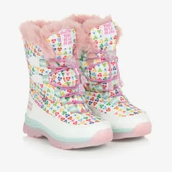 Agatha Ruiz de la Prada Snow Boots|Snow Boots*Girls White Heart Print Snow Boots