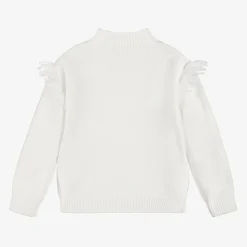 Boboli Tops*Girls White Knitted Cable Jumper