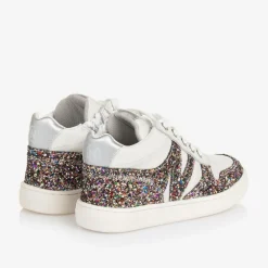Naturino Trainers|Trainers*Girls White Leather & Glitter Trainers