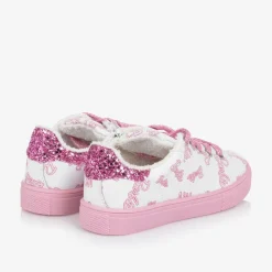Monnalisa Trainers|Trainers*Girls White Leather Barbie Trainers