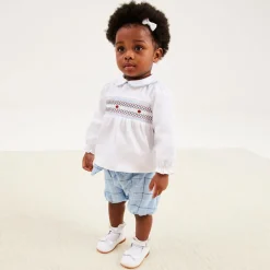 Childrens Classics Bar Shoes|Bar Shoes*Girls White Leather Bow Shoes