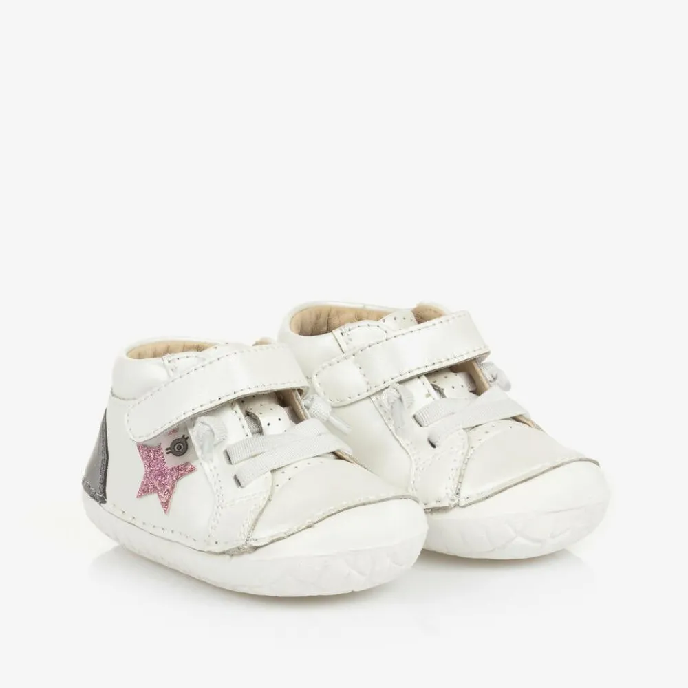 Old Soles First Walkers|First Walkers*Girls White Leather First Walker Shoes
