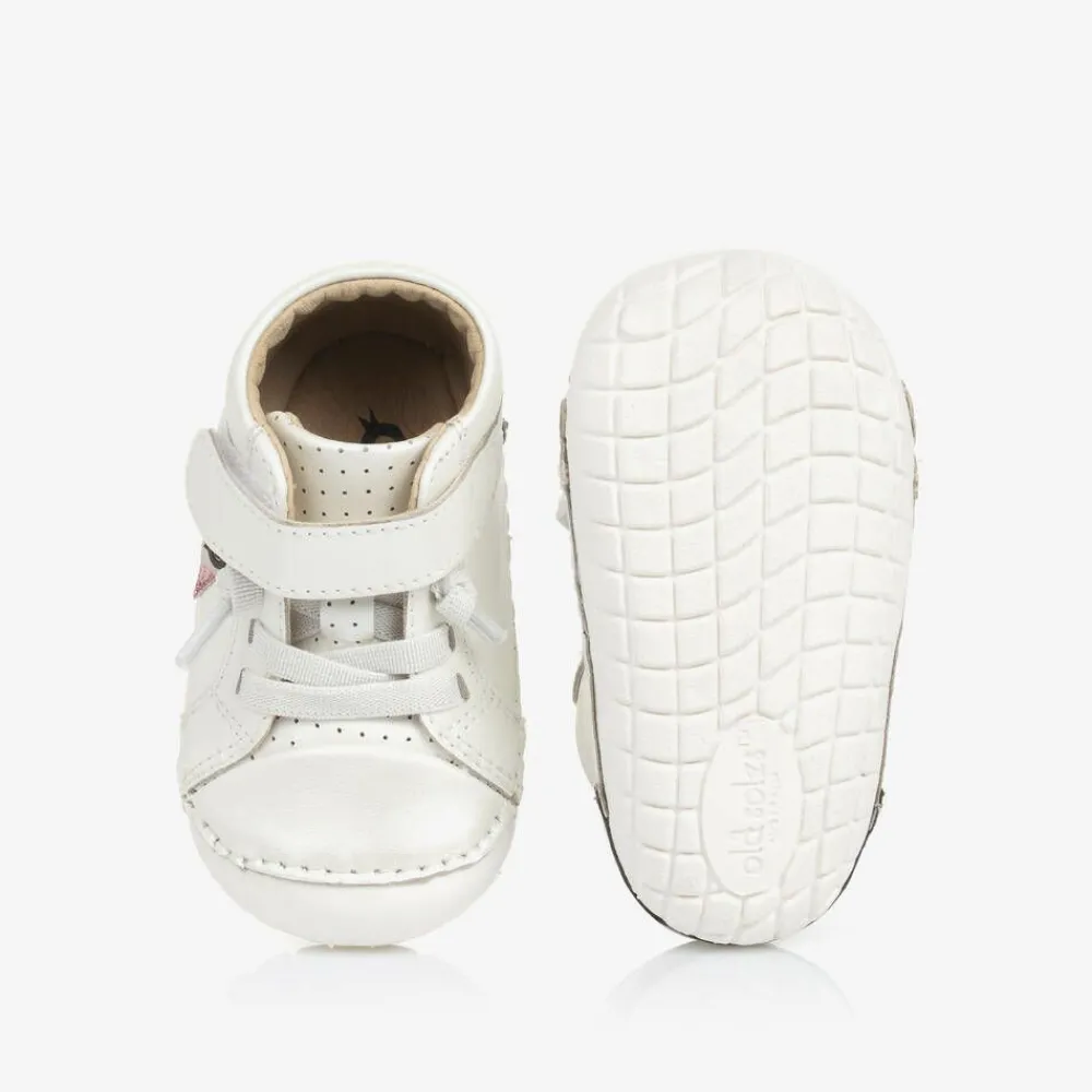 Old Soles First Walkers|First Walkers*Girls White Leather First Walker Shoes