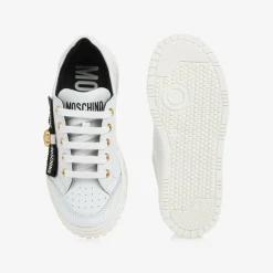 Moschino Trainers|Trainers*Girls White Leather Lace-Up Trainers
