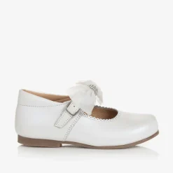 Childrens Classics Traditional Shoes|Bar Shoes*Girls White Leather Shoes
