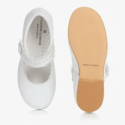 Childrens Classics Bar Shoes|Bar Shoes*Girls White Leather Shoes