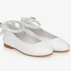 Childrens Classics Bar Shoes|Bar Shoes*Girls White Leather Shoes