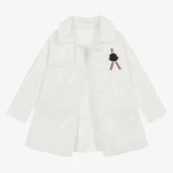 Moncler Enfant Coats & Jackets*Girls White Logo Raincoat