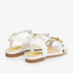 Dolce amp; Gabbana Sandals|Sandals*Girls White Patent Leather & Crystal Sandals