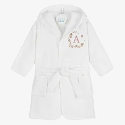 Paint My Dreams Towels & Robes|Gifts*Girls White Personalised Blossom Bathrobe