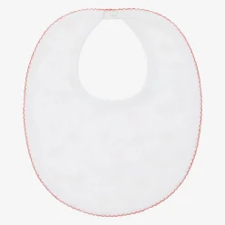 Kissy Kissy Feeding Accessories*Girls White Pima Cotton Heartfelt Hearts Bib