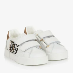 Dolce amp; Gabbana Trainers*Girls White Rhinestone DG Trainers