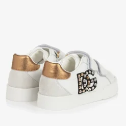 Dolce amp; Gabbana Trainers*Girls White Rhinestone DG Trainers