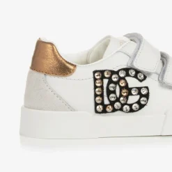 Dolce amp; Gabbana Trainers*Girls White Rhinestone DG Trainers