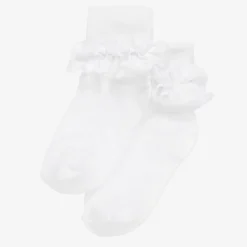 Country Kids Socks*Girls White Ruffle Cotton Socks