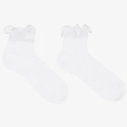 Story Loris Socks*Girls White Ruffle Socks