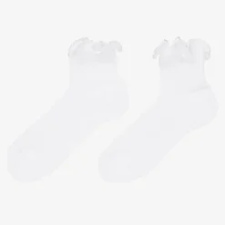 Story Loris Socks*Girls White Ruffle Socks