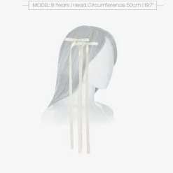 Junona Hair Accessories*Girls White Satin Bow Hair Clips (2 Pack)