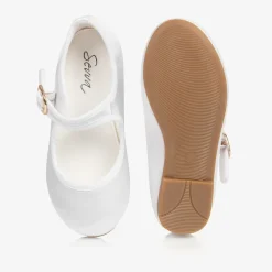 Sevva Bar Shoes|Bar Shoes*Girls White Satin Shoes