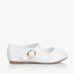 Sevva Bar Shoes|Bar Shoes*Girls White Satin Shoes