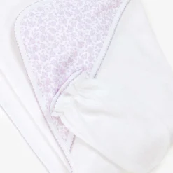 Kissy Kissy Towels & Robes*Girls White Summer Gardens Hooded Towel & Mitt Set