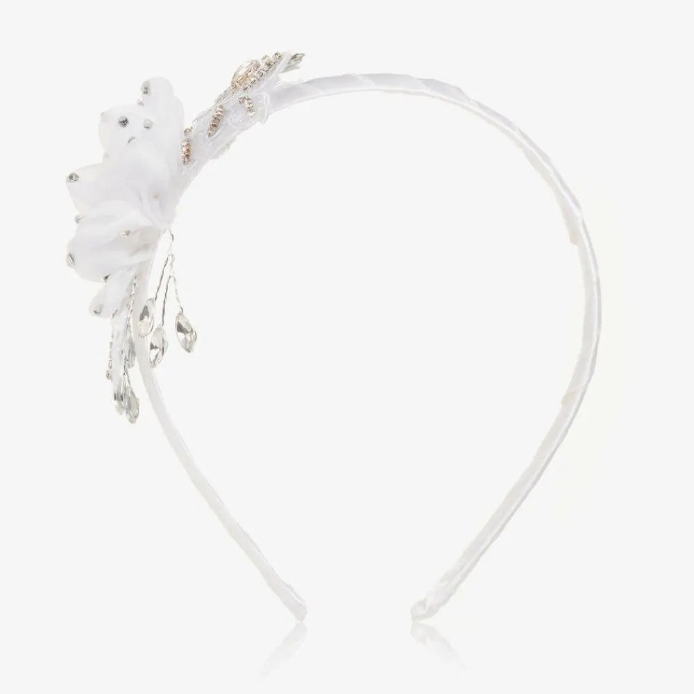 Sevva Hair Accessories*Girls White Tulle Flower Hairband