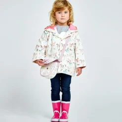 Powell Craft Coats & Jackets*Girls White Unicorn Print Raincoat