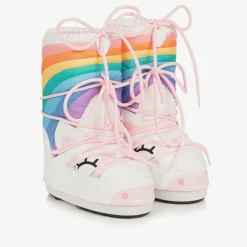 Moon Boot Snow Boots|Snow Boots*Girls White Unicorn Rainbow Snow Boots