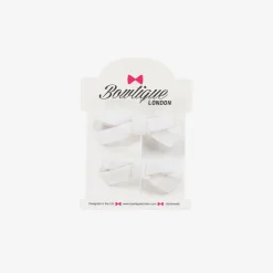 Bowtique London Hair Accessories*Girls White Velvet Bow Hair Clips (2 Pack)