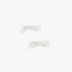 Bowtique London Hair Accessories*Girls White Velvet Bow Hair Clips (2 Pack)