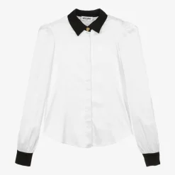 Moschino Kid-Teen Tops*Girls White Viscose Satin Blouse