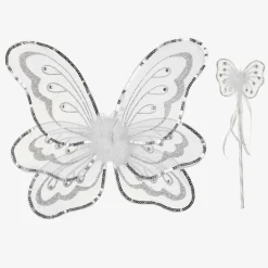 Dress Up by Design Costumes*Girls White Wings & Wand Dressing-Up Set