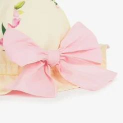 Phi Clothing Hats*Girls Yellow Cotton Floral Sun Hat