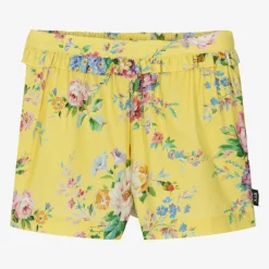Rock Your Baby Shorts*Girls Yellow Cotton Floral Shorts