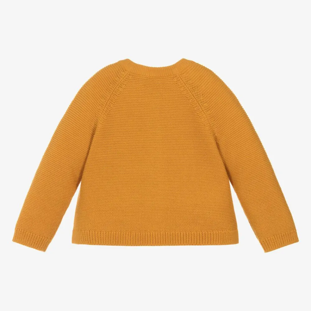 Frugi Tops*Girls Yellow Cotton Knit Rabbit Cardigan