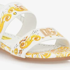 Dolce amp; Gabbana Sandals|Sandals*Girls Yellow Leather Majolica Sandals