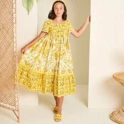 Dolce amp; Gabbana Sliders|Sliders*Girls Yellow Leather Majolica Sliders