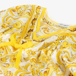 Dolce amp; Gabbana Swimwear*Girls Yellow Majolica Print Kaftan