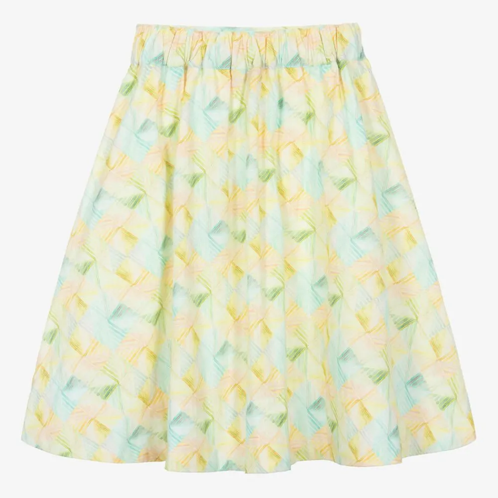 AIGNER Skirts*Girls Yellow Pastel Print Viscose Skirt