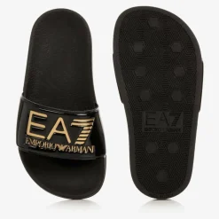 EA7 Emporio Armani Sliders|Sliders*Glossy Black EA7 Logo Sliders