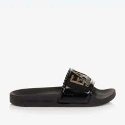 EA7 Emporio Armani Sliders|Sliders*Glossy Black EA7 Logo Sliders