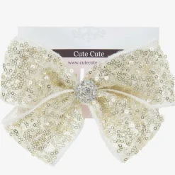 Cute Cute Hair Accessories*Gold Bow Hairclip (11cm)