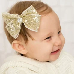 Cute Cute Hair Accessories*Gold Bow Hairclip (11cm)